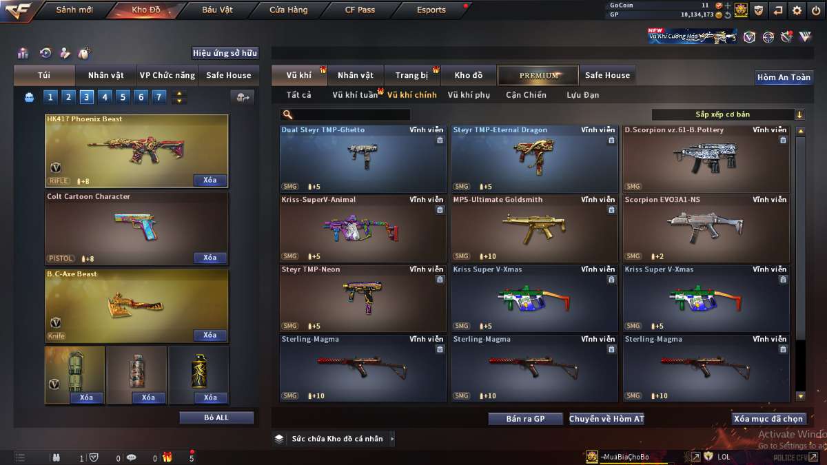 shop acc cf uy tin gia re